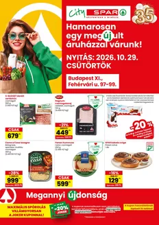 Spar katalógus, Tatabánya | City SPAR Bp. XI. Fehérvári u. üzlet újranyitás | 2026-10-29T00:00:00.000Z - 2026-11-04T00:00:00.000Z