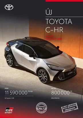 Toyota katalógus, Monor | arlista uj c hr plug in | 2025-05-17T00:00:00.000Z - 2026-05-17T00:00:00.000Z
