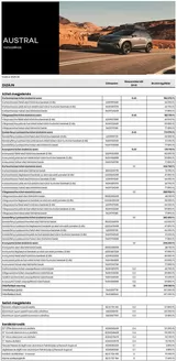 Renault katalógus, Fót | Renault Renault Tartozek arlista Austral | 2025-06-21T00:00:00.000Z - 2026-06-21T00:00:00.000Z