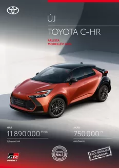 Toyota katalógus, Budapest | arlista uj toyota c hr 2025 | 2025-06-21T00:00:00.000Z - 2026-06-21T00:00:00.000Z