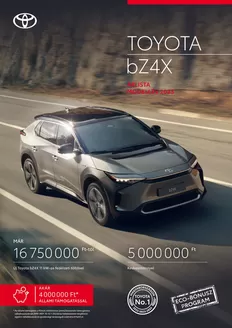 Toyota katalógus, Békéscsaba | arlista toyota bZ4x | 2025-06-26T00:00:00.000Z - 2026-06-26T00:00:00.000Z