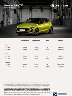 Hyundai katalógus, Vác | Aktuális különleges akciók | 2025-07-20T00:00:00.000Z - 2026-07-20T00:00:00.000Z