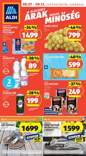 Aldi katalógus, Nagyhalász | Következő heti ALDI akciós újság | 2025-08-07T00:00:00.000Z - 2025-08-13T00:00:00.000Z