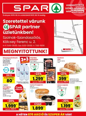 Spar katalógus | Nagyszerű ajánlat minden ügyfélnek | 2025-08-14T00:00:00.000Z - 2025-08-19T00:00:00.000Z