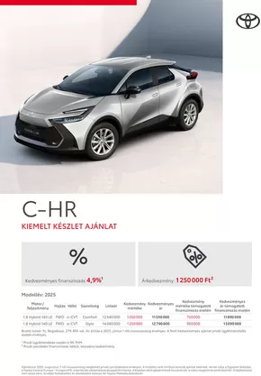 Toyota katalógus, Szekszárd | arlista c hr 2025 akciok | 2025-08-18T00:00:00.000Z - 2026-08-18T00:00:00.000Z