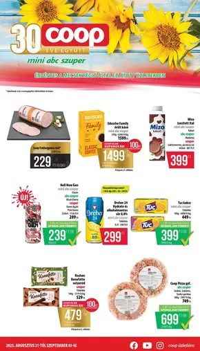 Coop katalógus, Budapest | Coop regionális szórólap augusztus 4-5. hét - Mecsek | 2025-08-21T00:00:00.000Z - 2025-09-03T00:00:00.000Z