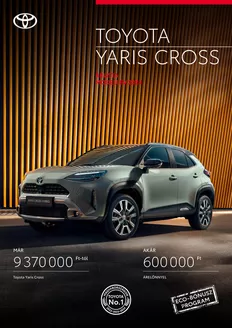 Toyota katalógus, Debrecen | arlista yaris cross 2024 | 2025-08-25T00:00:00.000Z - 2026-08-25T00:00:00.000Z
