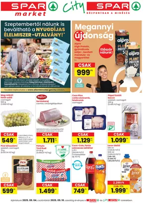 Spar katalógus, Győr | Exkluzív ajánlatok ügyfeleinknek | 2025-09-04T00:00:00.000Z - 2025-09-10T00:00:00.000Z