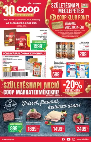 Coop katalógus, Miskolc | Kedvezmények és akciók | 2025-10-09T00:00:00.000Z - 2025-10-15T00:00:00.000Z