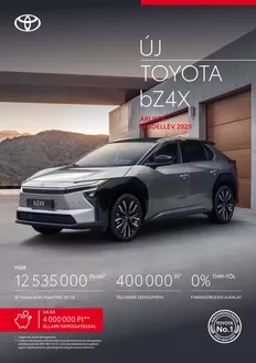 Toyota katalógus, Pécs | arlista toyota uj bZ4x | 2025-11-01T00:00:00.000Z - 2025-12-31T00:00:00.000Z