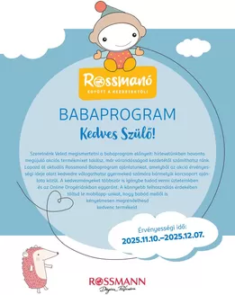 Rossmann katalógus, Dunavarsány | Rossmann Baba | 2025-11-10T00:00:00.000Z - 2025-12-07T00:00:00.000Z