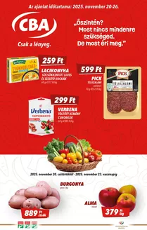 CBA katalógus, Várpalota | Takarítson meg most ajánlatainkkal | 2025-11-20T00:00:00.000Z - 2025-11-26T00:00:00.000Z