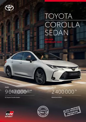 Toyota katalógus, Monor | Toyota Corolla Sedan | 2025-02-24T00:00:00.000Z - 2026-02-24T00:00:00.000Z