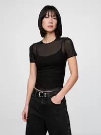 メッシュ クロップドTシャツ