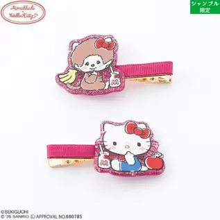 レディース　ヘアクリップ2点セット（モンチッチ×ハローキティ）