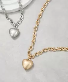 ハートボリュームチェーンネックレス