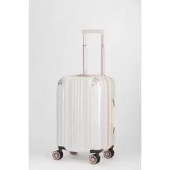 小型キャリーケース 容量32L 高さ48cm 拡張機能付きファスナーキャリーケース ホワイト