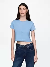 オーガニックコットン ヴィンテージソフト クロップドTシャツ