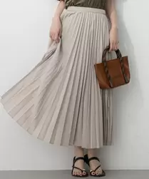 【洗える】パウダリータイプライター プリーツ スカート