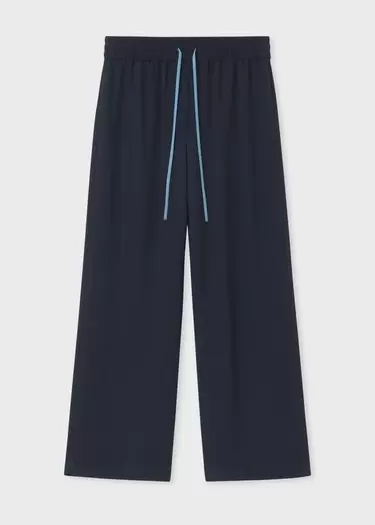 ウィメンズ バックサテン ジョーゼット ワイドパンツ