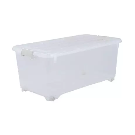 コロ付収納BOX 深型74クリア