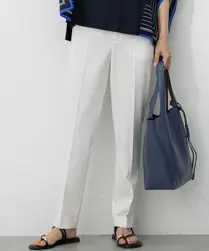 【撥水加工/洗える】TRストレッチギャバ テーパード パンツ