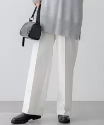 【撥水加工/洗える】TRストレッチギャバ ワイド パンツ