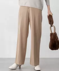 【撥水加工/洗える】TRストレッチギャバ ワイド パンツ
