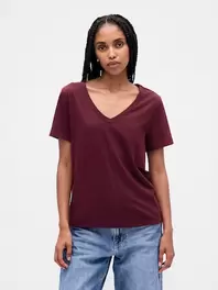 オーガニックコットン ヴィンテージソフト VネックTシャツ