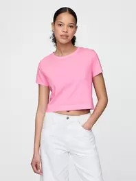 オーガニックコットン ヴィンテージソフト クロップドTシャツ
