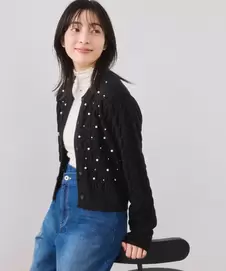パールケーブルカーディガン