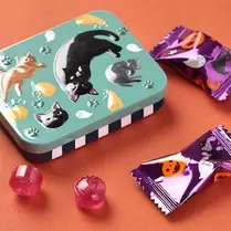 ハロウィンネコミニ缶　ライトグリーン　1個【ハロウィン】