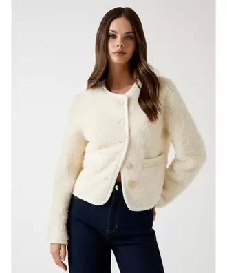 IVANA Fuax Fur Buttoned Jacket ジャケット
