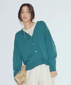 《期間限定30%OFF》12ゲージウールミックスVネックニットカーディガン