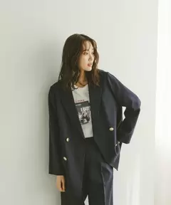 吉高由里子さん着用/お手入れラクラクセットアップ/ダブルジャケット/498372
