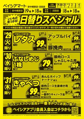 伊勢崎市でのベイシアのカタログ | 7/29号 日替りスペシャル | 2025-07-29T00:00:00.000Z - 2025-08-04T00:00:00.000Z