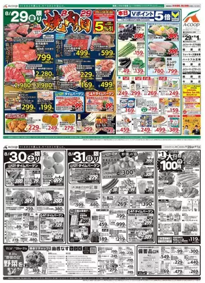 石狩市でのエーコープ近畿のカタログ | 焼肉の日&大均一祭企画 | 2025-08-29T00:00:00.000Z - 2025-09-01T00:00:00.000Z