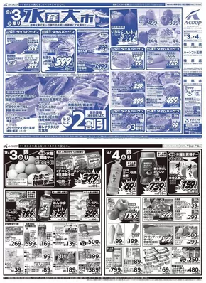 石巻市でのエーコープ近畿のカタログ | 水産大市企画 | 2025-09-03T00:00:00.000Z - 2025-09-04T00:00:00.000Z