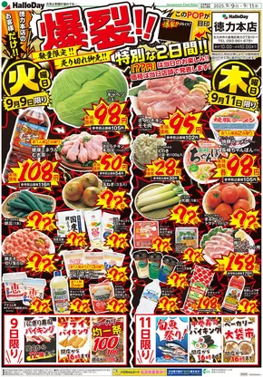 一宮市でのハローデイのカタログ | トップディールと割引 | 2025-09-08T00:00:00.000Z - 2025-09-15T00:00:00.000Z