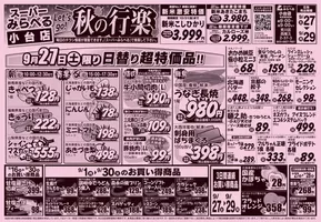 九戸郡でのスーパーみらべるのカタログ | 現在の特別プロモーション | 2025-09-27T00:00:00.000Z - 2025-10-11T00:00:00.000Z