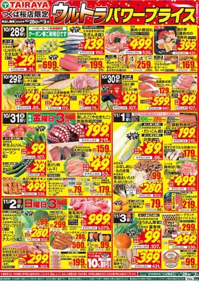 つくば市でのたいらやのカタログ | あなたのための私たちの最高の取引 | 2025-10-28T00:00:00.000Z - 2025-11-11T00:00:00.000Z