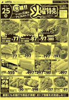 和歌山市でのアピタのカタログ | トップディールと割引 | 2025-11-24T00:00:00.000Z - 2025-11-26T00:00:00.000Z