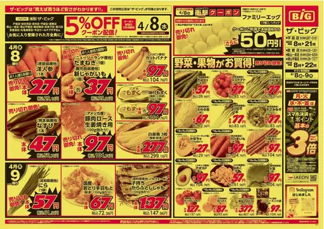 横浜市でのザ・ビッグのカタログ | 現在の特別プロモーション | 2026-04-08T00:00:00.000Z - 2026-04-09T00:00:00.000Z