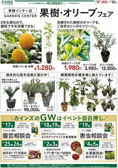 カインズホームのカタログ | 果樹オリーブフェア | 2026-04-14T00:00:00.000Z - 2026-05-10T00:00:00.000Z