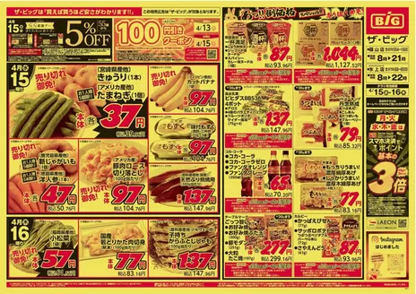 ザ・ビッグのカタログ | 現在の取引とオファー | 2026-04-15T00:00:00.000Z - 2026-04-16T00:00:00.000Z