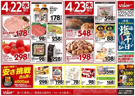 バローのカタログ | 選ばれた製品の素晴らしい割引 | 2026-04-22T00:00:00.000Z - 2026-04-23T00:00:00.000Z