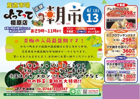 産直市場よってってのカタログ | 私たちの最高の掘り出し物 | 2026-06-13T00:00:00.000Z - 2026-06-13T00:00:00.000Z