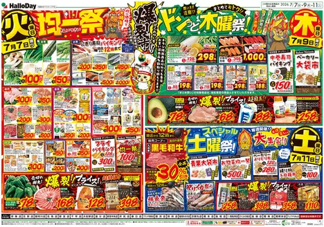 ハローデイのカタログ | 排他的な取引と掘り出し物 | 2026-07-06T00:00:00.000Z - 2026-07-13T00:00:00.000Z