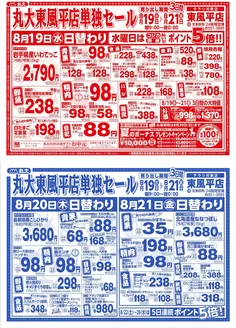 丸大のカタログ | トップディールと割引 | 2026-08-19T00:00:00.000Z - 2026-08-21T00:00:00.000Z