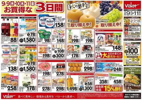 バローのカタログ | 2026/9/9(水)-2026/9/11(金) 水曜日からのチラシ情報 | 2026-09-09T00:00:00.000Z - 2026-09-11T00:00:00.000Z